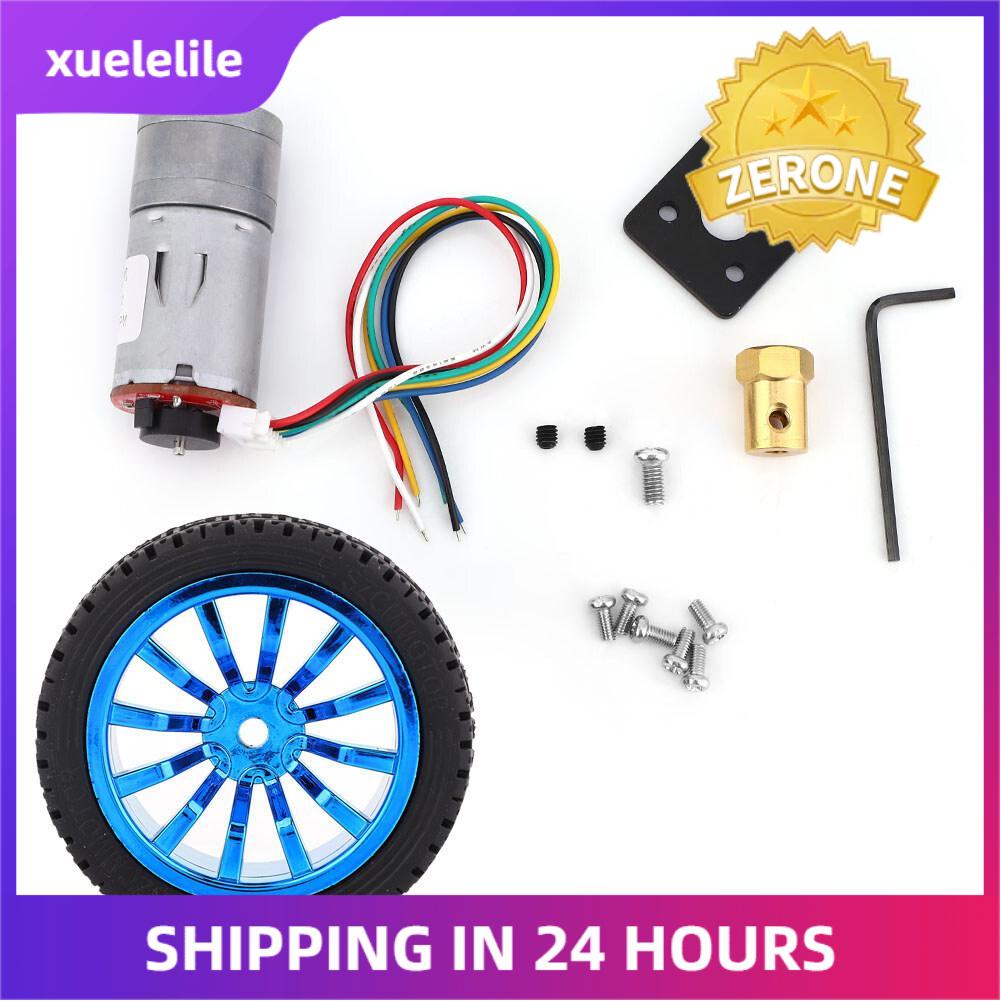 DIY Encoder Gear Motor with Mounting Bracket 65mm Wheel Kit for Smart Car Robot DC12V