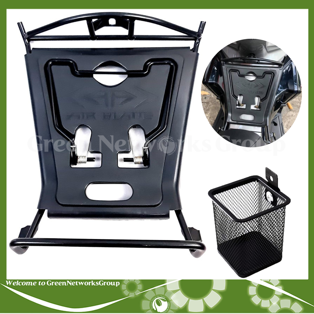 Baga giữa AIR BLADE 2020 nhựa ABS tặng kèm rổ vuông hông xe Greennetworks