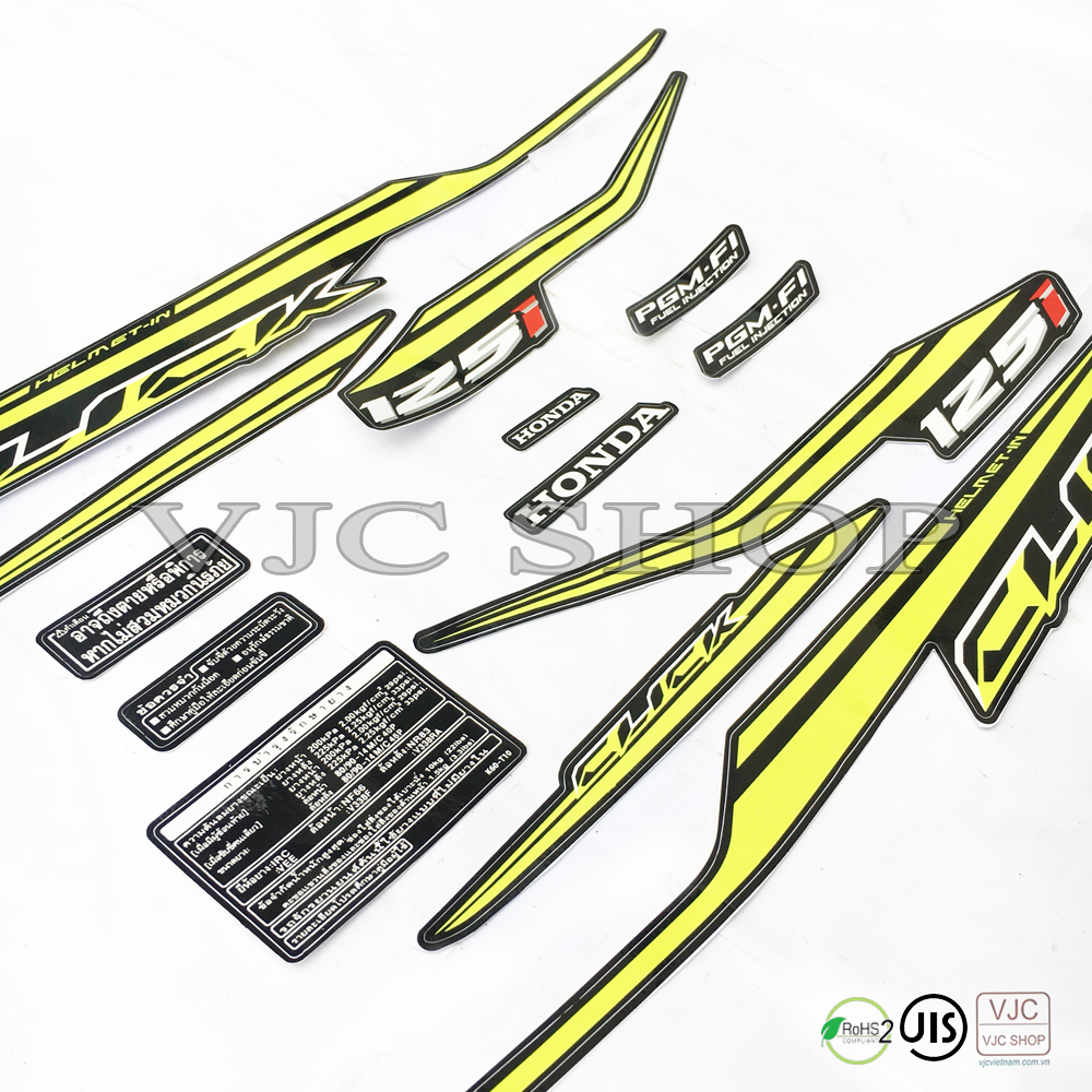 Bộ tem xe Click Thái 2016 các màu lựa chọn cho decal xe