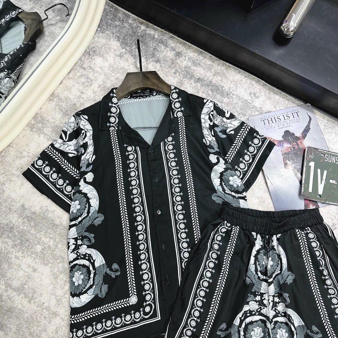 Bộ Pijama Cộc Tay Nam Mặc Hè Chất Lụa Latin Cực Mát