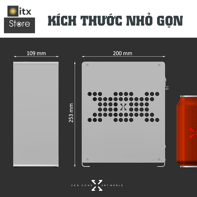 Case mini ITX Zen Zone World Art A1 (Case + Riser) ZZWA A1