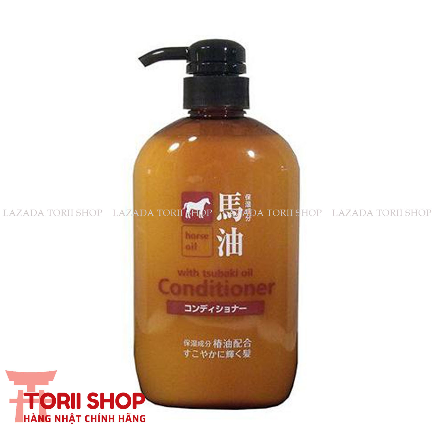 Dầu gội / dầu xả mỡ ngựa Kumano Horse Oil Natural Hair 600ml nội địa Nhật Non Silicone chiết xuất dầu ngựa