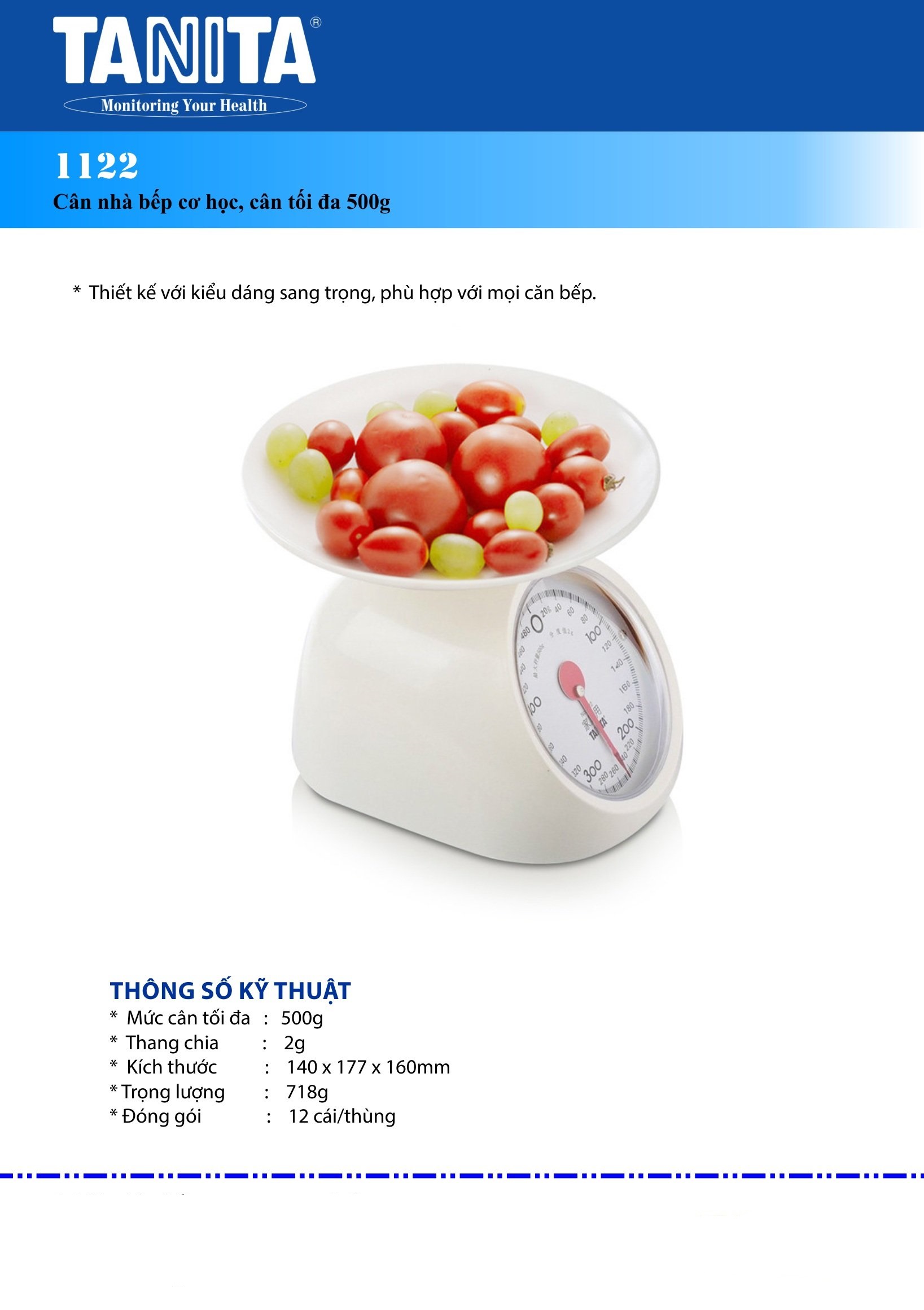 Cân cơ nhà bếp Tanita 1122 500gr