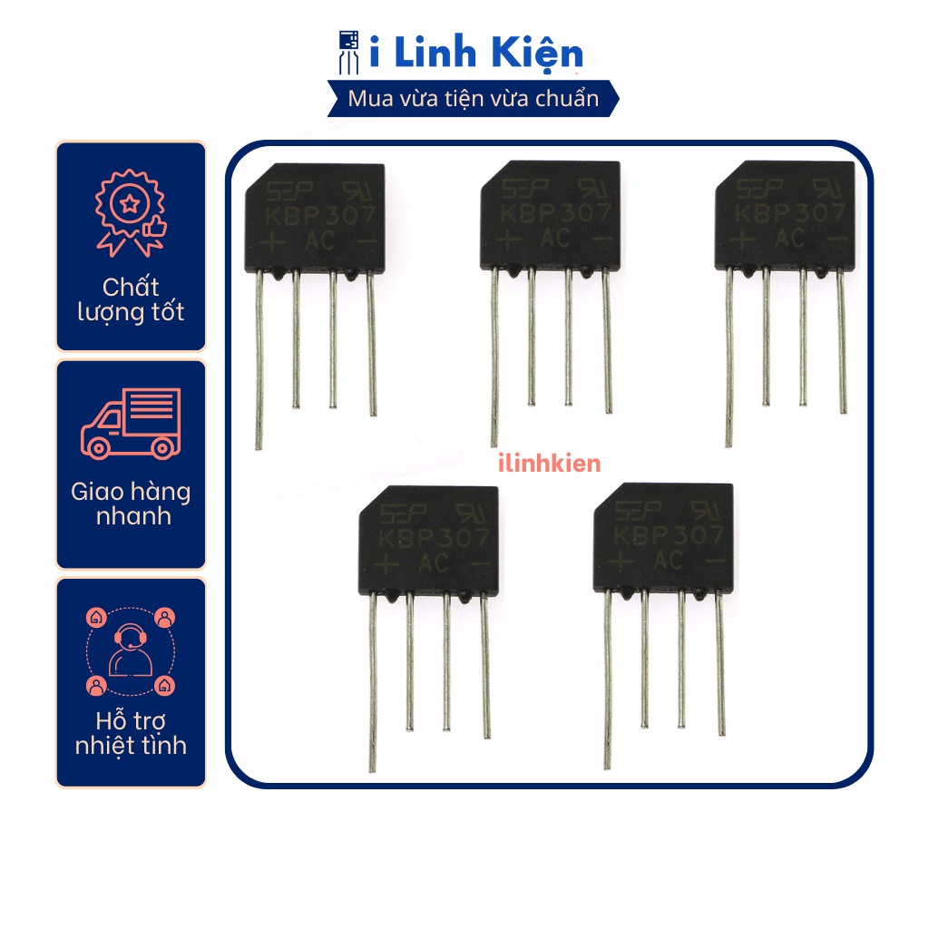 KBP307 Diode cầu 3A 700V DIP-4