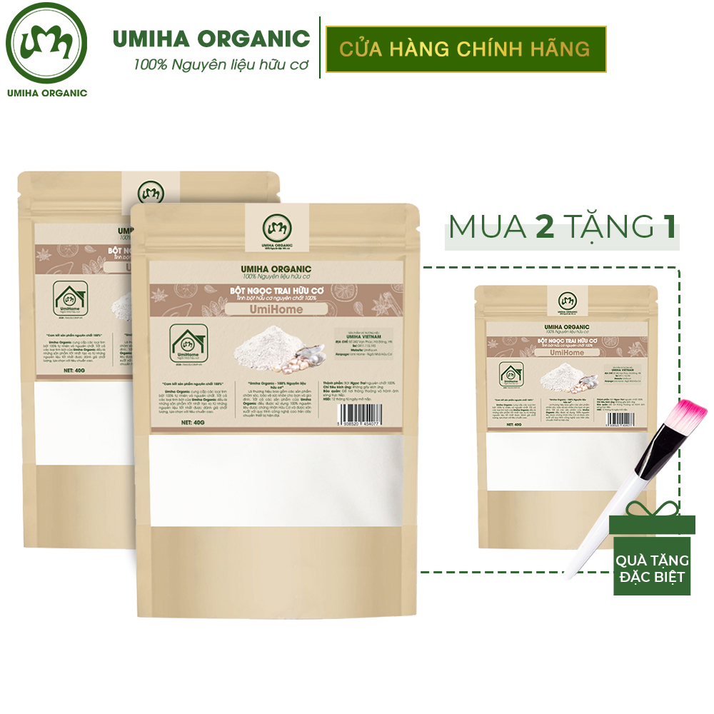 Bột Ngọc Trai đắp mặt nạ hữu cơ UMIHOME nguyên chất 40g | Pearl powder 100% Organic