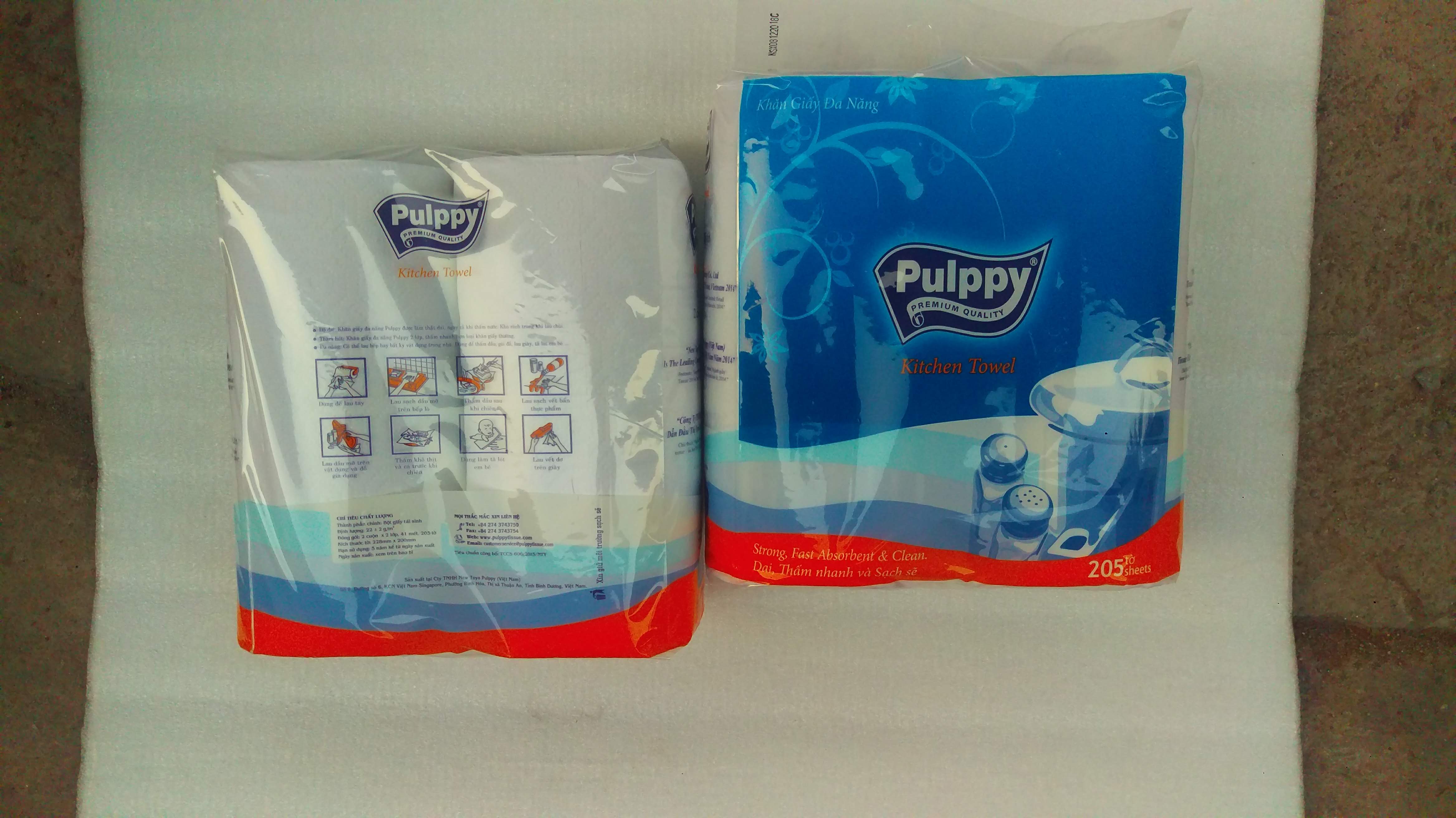Khăn giấy bếp Pulppy Super xanh
