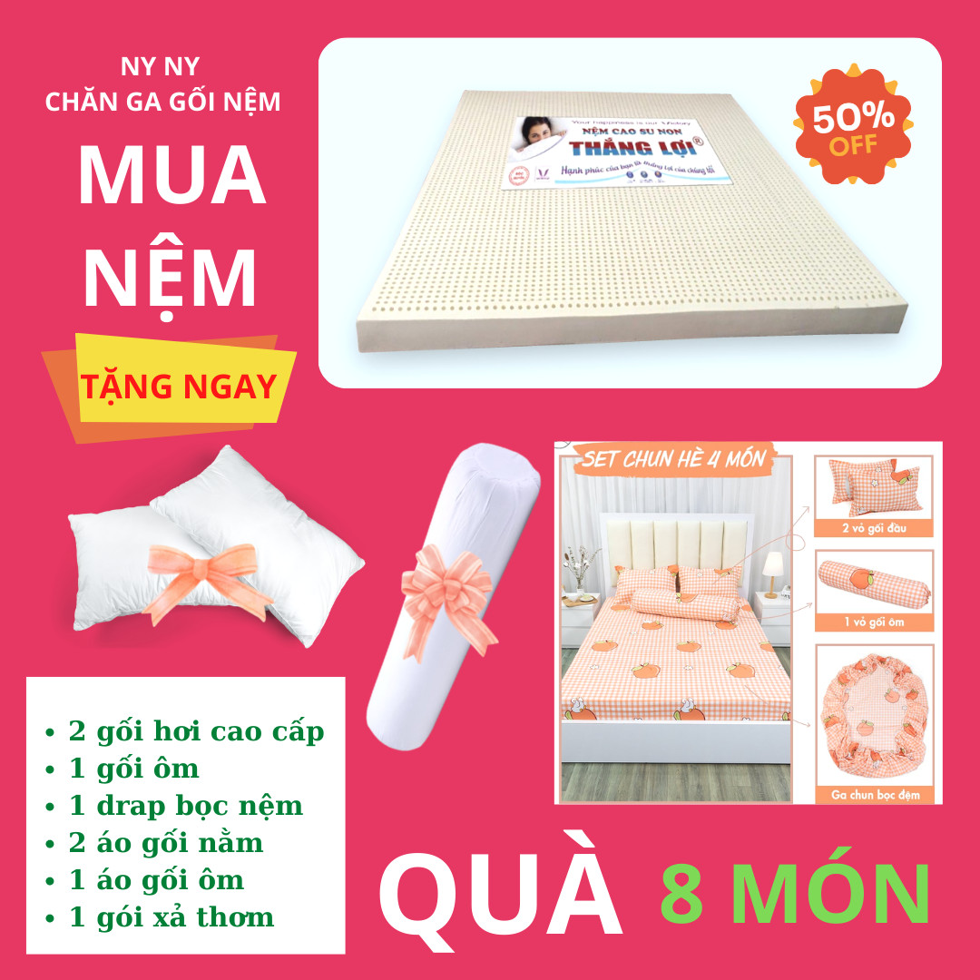 sale sập sànNệm cao su non american 1M8 X 2M X 10CM TẶNG QUÀ 8 MÓN - FREE