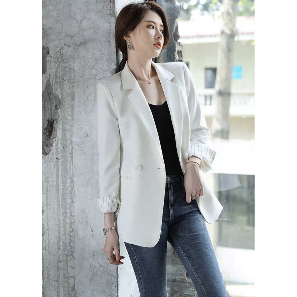 Áo khoác Blazer đen trắng sang chảnh (996)
