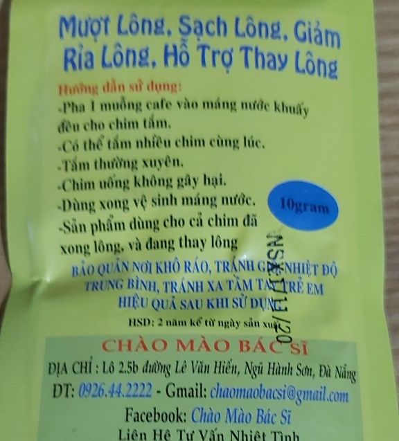 2 gói tắm cho chim
