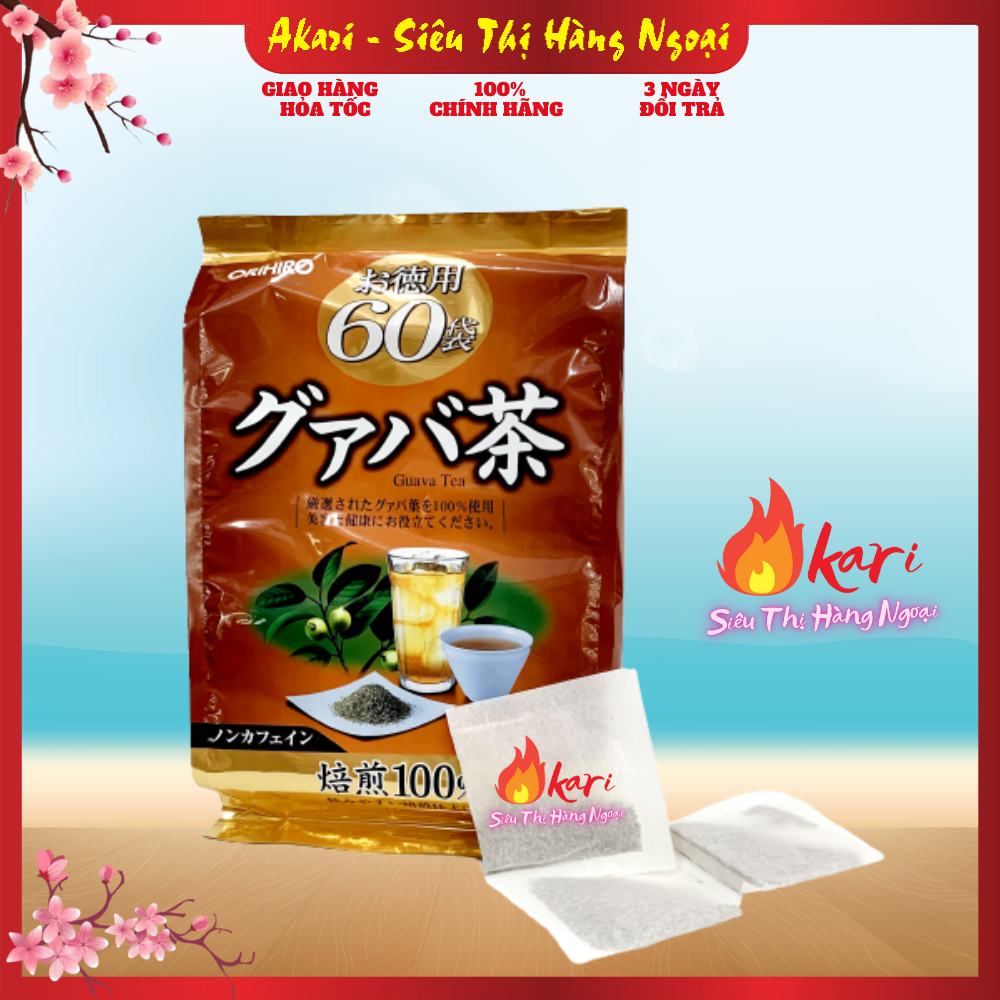 Trà lá ổi Guava tea Nhật Bản Hỗ Trợ Giảm Cân Orihiro 60 gói