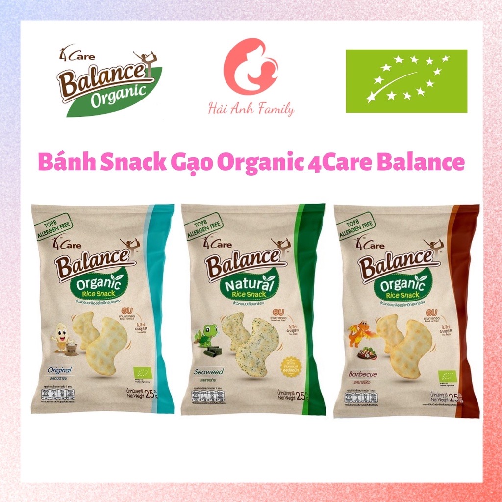 Bánh Snack Gạo Organic 4Care Balance Cho Bé Từ 1 Tuổi - 25g