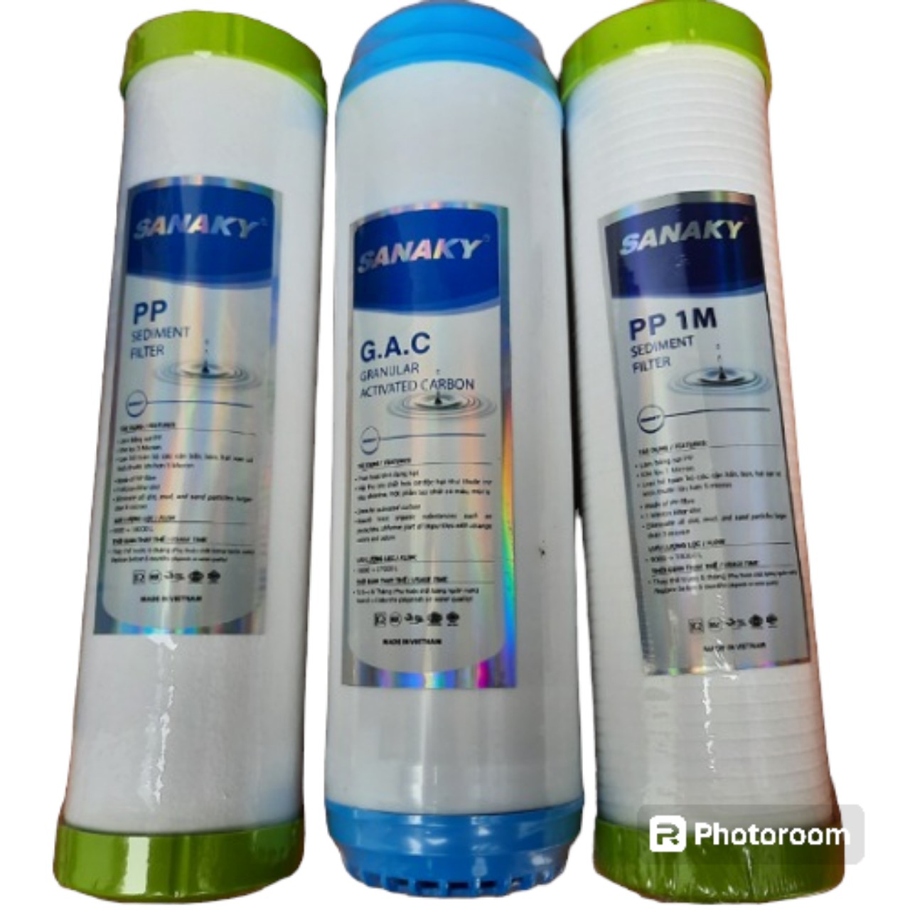 Bộ 3 lõi lọc nước 123 SANAKY chính hãng dùng cho tất cả các máy lọc nước RO