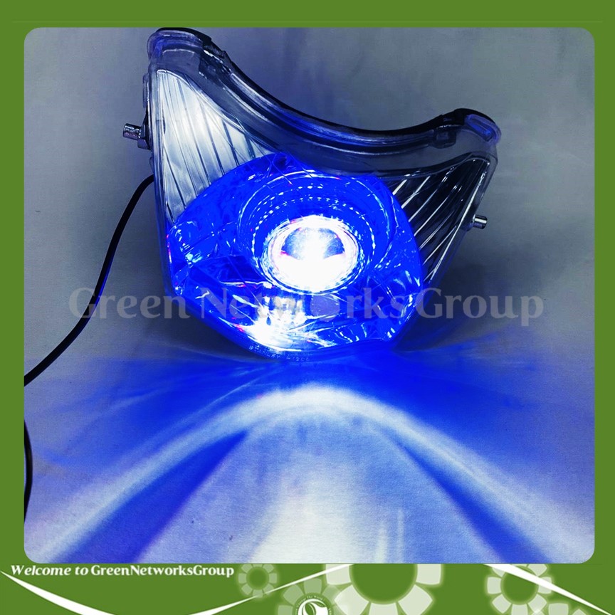 [HCM]Đầu đèn pha led bi cầu lớn cho xe Wave A 2016 Greennetworks ( Chế Độ Cos pha Chớp - Ánh sáng Xanh )