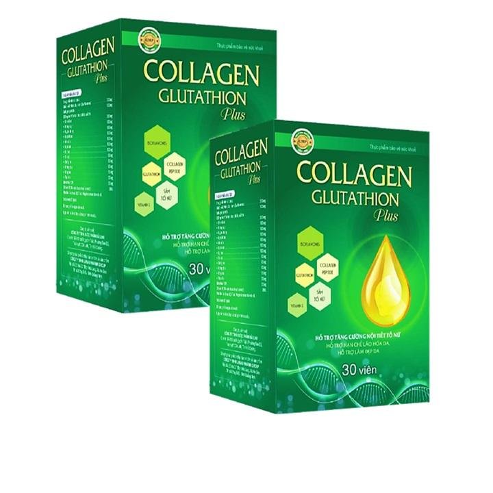 Viên Uống Đẹp Da Collagen Glutathion Plus - Thành Phần Sâm Tố Nữ 300mg, Isoflavons200mg Giúp Tăng Cường Nội Tiết Tố, Hết Nám, Sạm Da, Đẹp Da - Thành Phần Sâm Tố Nữ 300mg