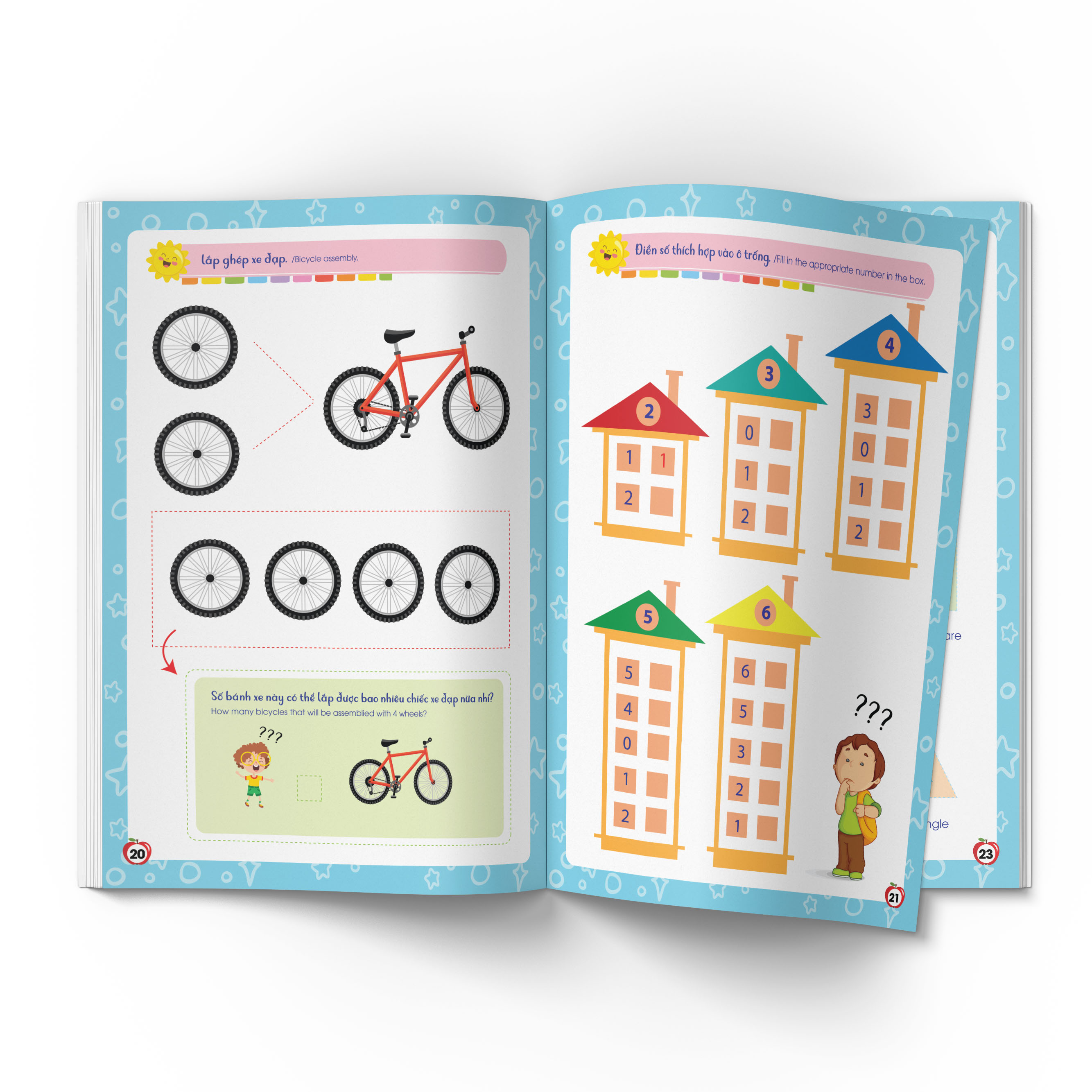 Sách Toán Tư Duy Beginning Creative Math (Dành Cho Bé 3-4 Tuổi Song Ngữ Việt Anh)