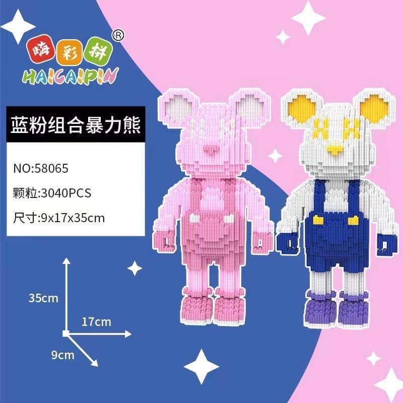 [TẶNG BÚA ] COMBO 2 GẤU BEARBRICK 35CM/ LEGO GẤU ĐÔI/ MUA 1 ĐƯỢC 2