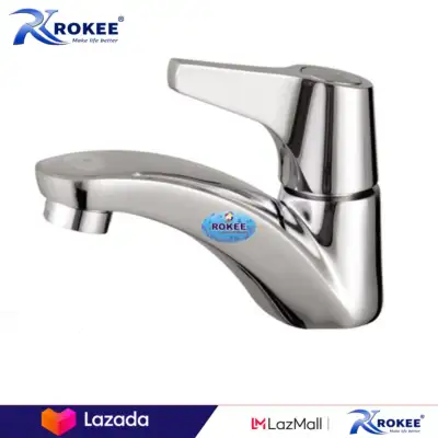 Vòi lavabo lạnh Rokee RV301 (Trắng bạc)