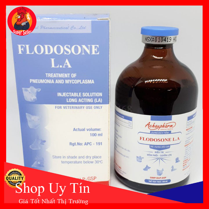 Flodosone 100ml-Dùng Cho Bệnh Thương Hàn Tụ Huyết Trung-Khò Khè Sỗ Mũi Gà Đá