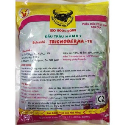 [HCM]Gói 1kg Phân hữu cơ đầu trâu HCMK7 Bokashi Trichoderma +TE