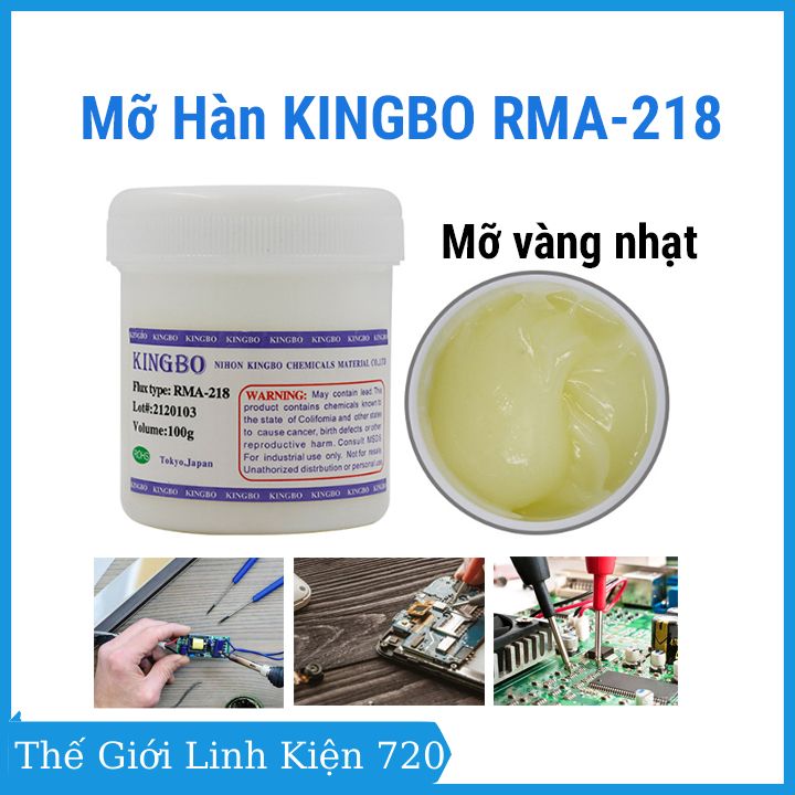 Mỡ hàn điện tử Kingbo RMA-218 100g mỡ vàng trong cao cấp