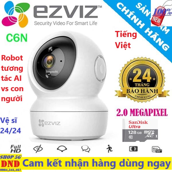 Camera Ezviz CS-C6N 1080p-2Mp, PTZ IP wifi, Robo Chính hãng (Đàm thoại 2 chiều).