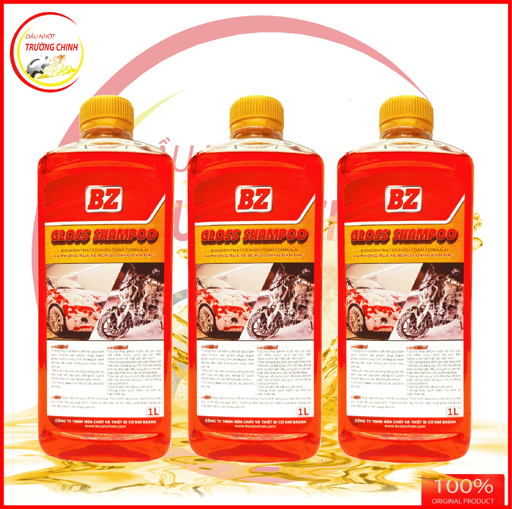 Nước rửa Xe BZ Gloss Shampoo đặm đặc 1L