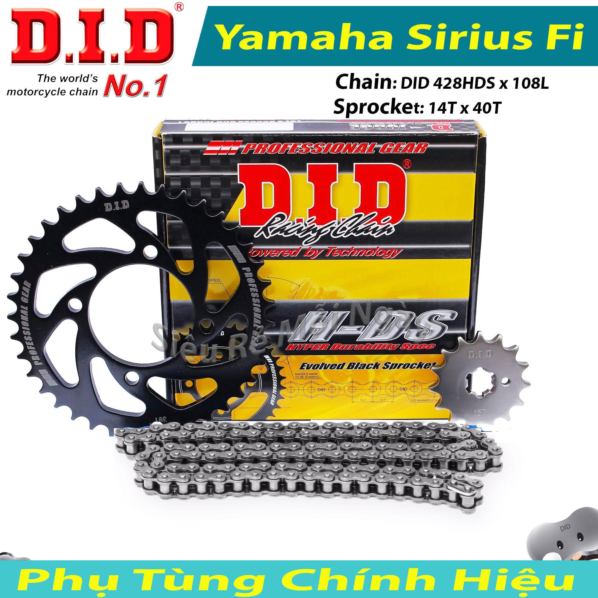 Bộ nhông sên dĩa did yamaha sirius fi sên did 10ly thái lan