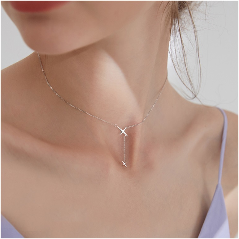 Dây chuyền choker chữ X mặt dài tòn ten
