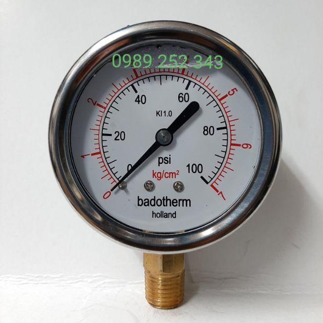 Đồng hồ Dầu phi 63 chân đứng ren 13mm