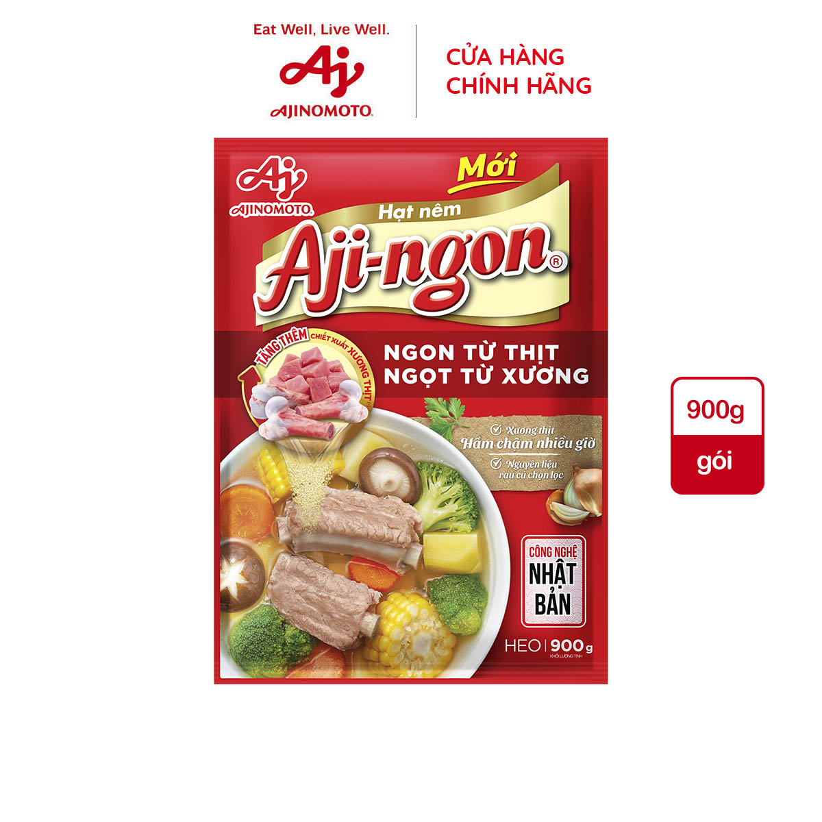 Gói Hạt Nêm Aji-ngon® Heo 900g/Gói