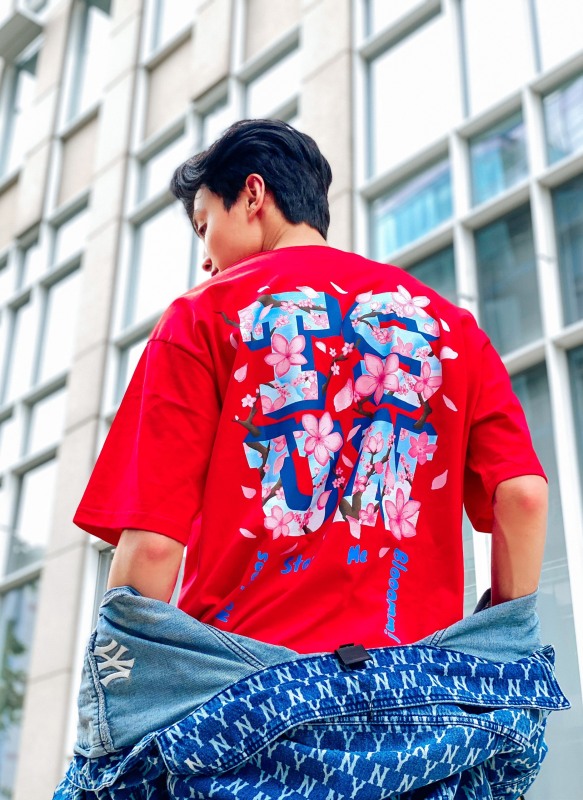 Áo thun TSUN Blossom Flower Tee - Red - Unisex