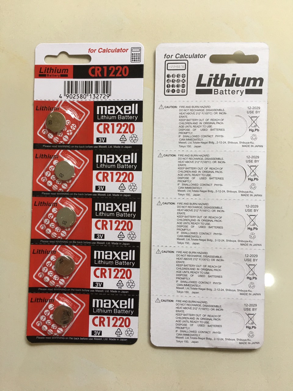 [HCM]Vỉ 5 viên pin Maxell CR1220 1220 1221 3V