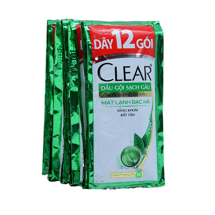 Dầu Gội Clear Bạc Hà Dây 12 Gói