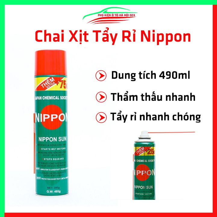 Bình xịt tẩy rửa rỉ sét Nippon 490ml thẩm thấu nhanh