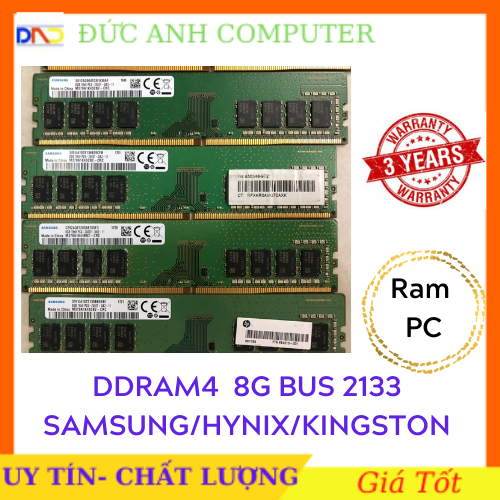 Ram DDR4 (PC4) 8gb  bus  2133 ram zin máy đồng bộ siêu bên và ổn định bảo hành 3 năm 8g bus 2133 Ddram4 8g