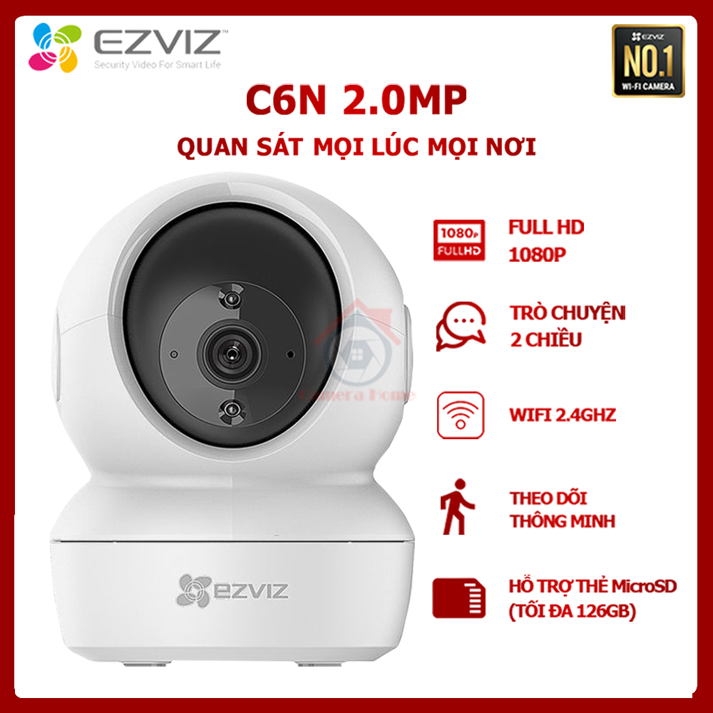 [BÁN LẺ - GIÁ SỈ] Camera IP Wifi  EZVIZ C6N 2.0MP (1080P) - Xoay 360 Thông Minh - Camera Giám Sát Wifi Không Dây + Đàm Thoại 2 Chiều - Camera Home