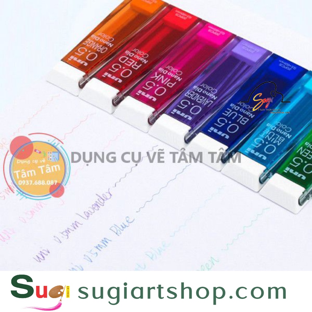 -Ruột chì màu UNI NANO DIA COLOR 0.5MM-