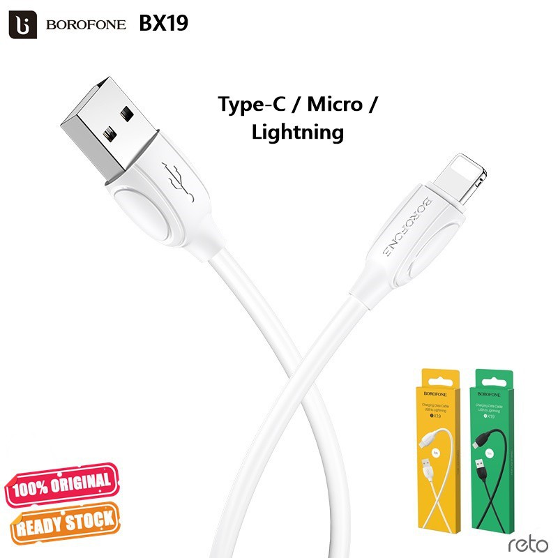 [HCM]Cáp sạc Borofone BX19 Cho điện thoại 2.1A Lightning TypeC Dài 1m
