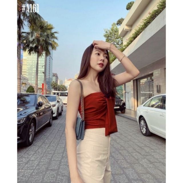 Áo croptop lệch vai (có 5 màu)