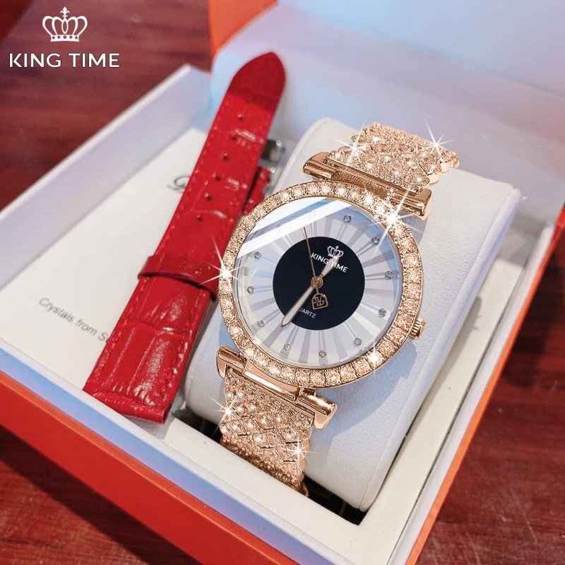 Nơi bán Đồng hồ nữ KING TIME FULL Kim Cương - Mặt To Size Lớn Nổi Bật