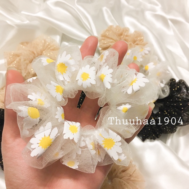 Scunchies Hoa Cúc - Dây Cột Tóc Hoa Cúc( Ảnh Thật)
