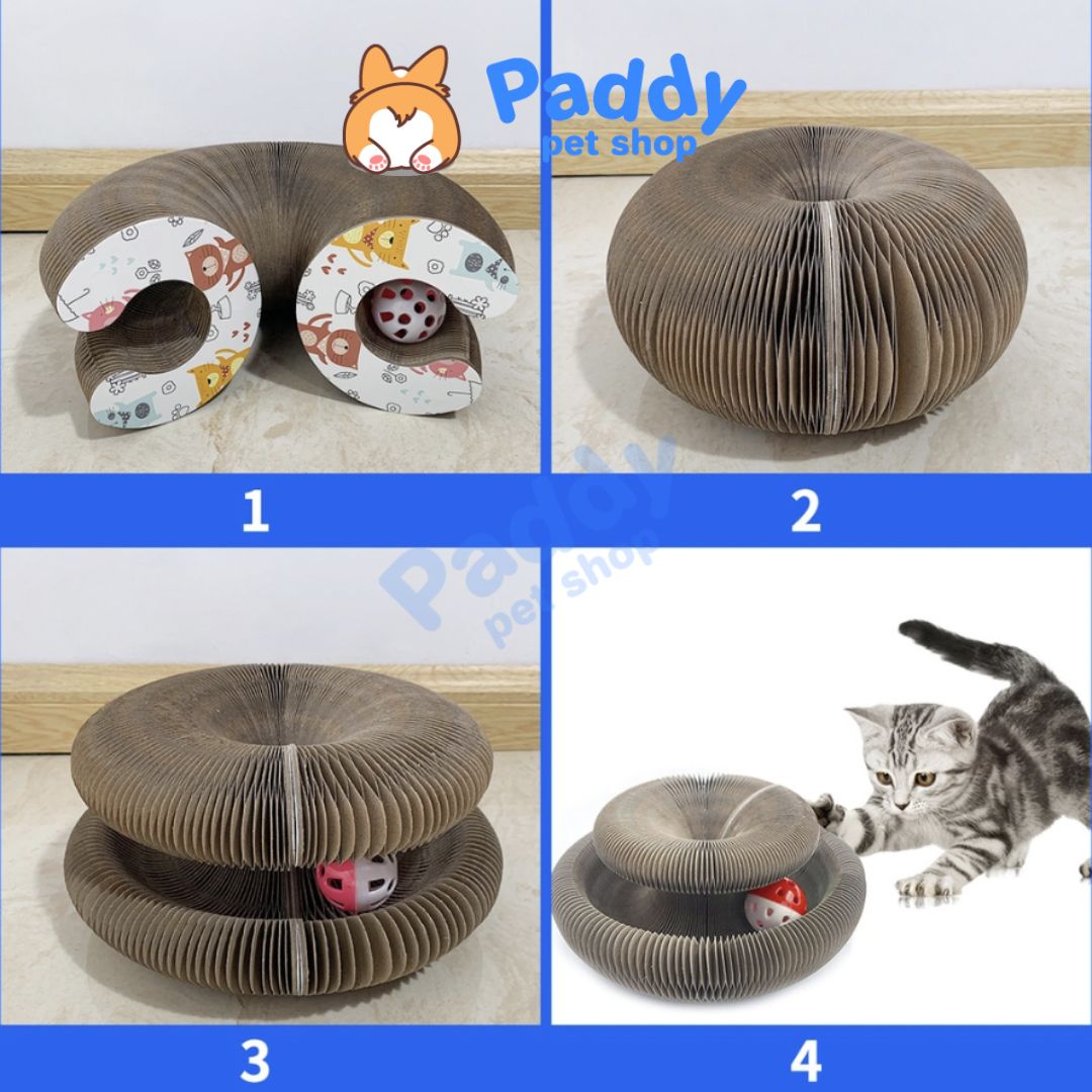 Cào Móng Giấy Magic Xoay Tròn Đồ Chơi Cho Mèo