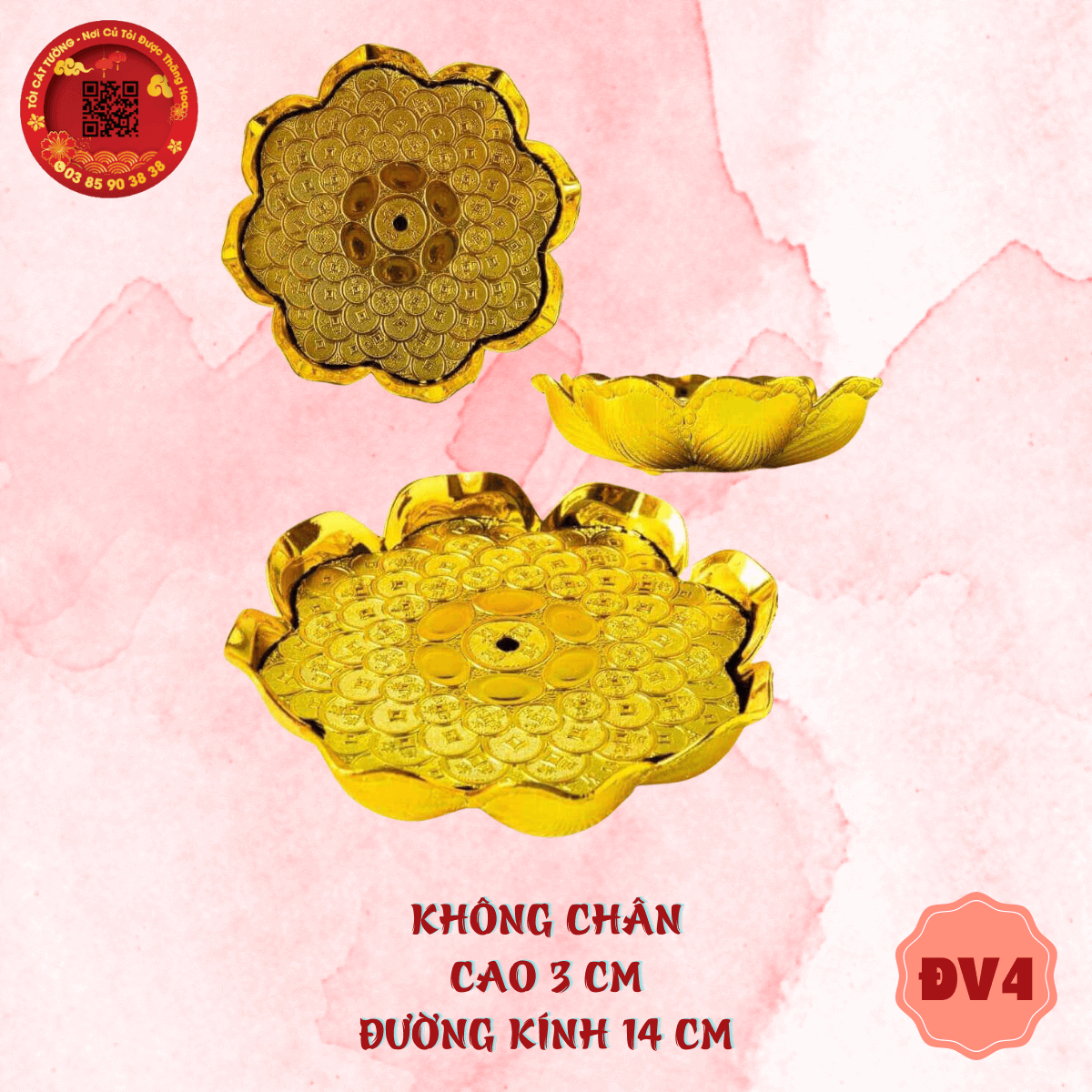 Set 10 đế vàng hoa sen - TỎI CÁT TƯỜNG