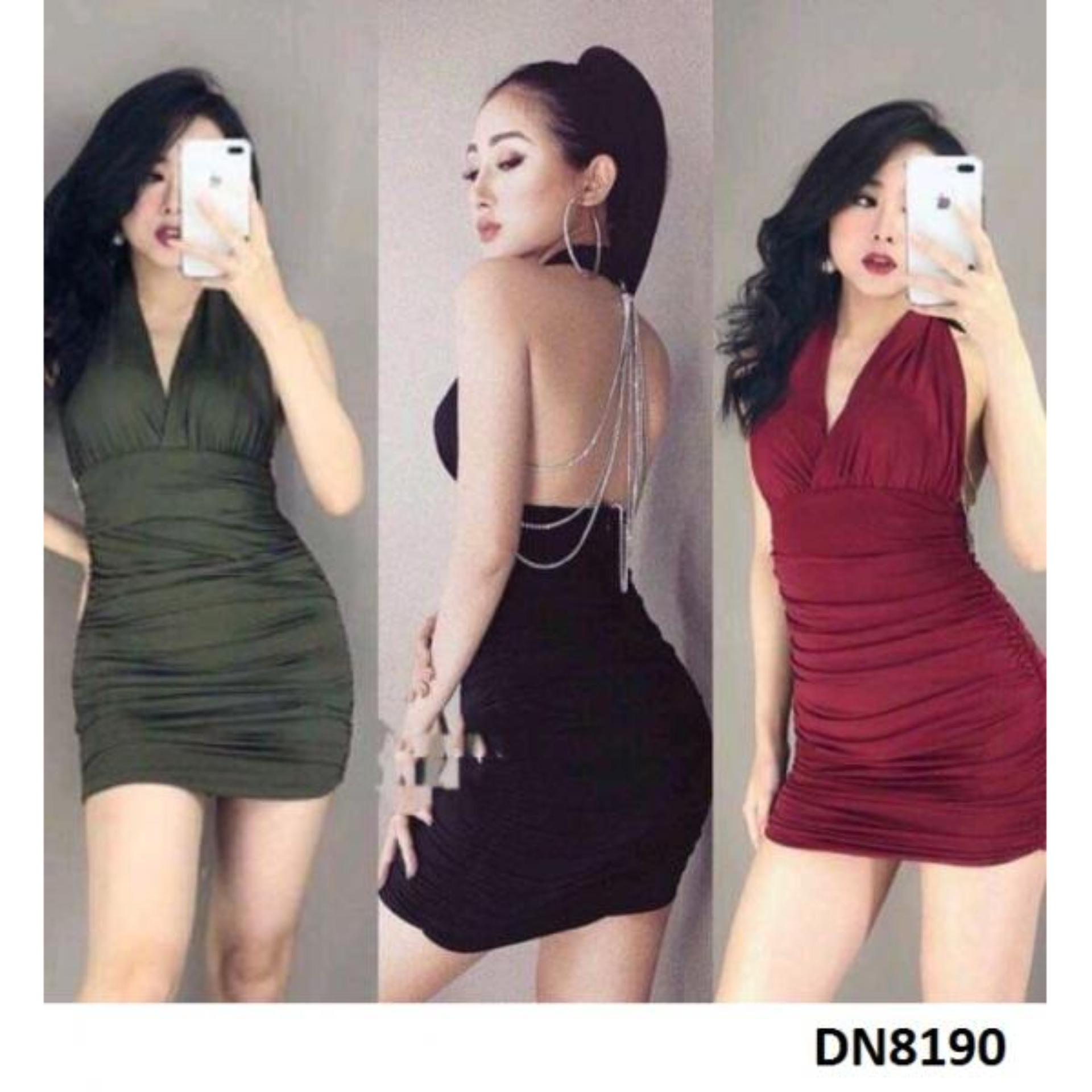 đầm body rút nhúng hở lưng sexy