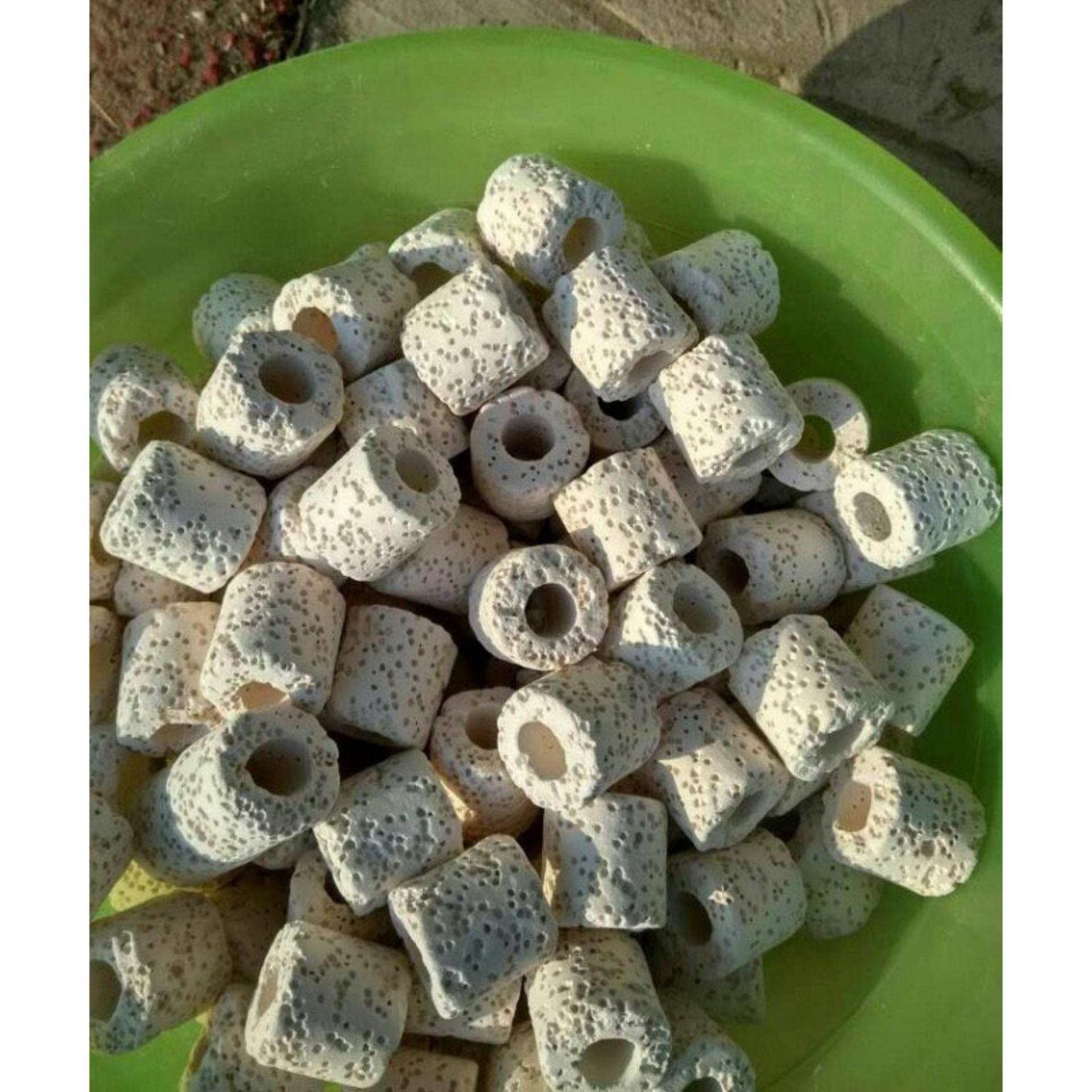 Quartz sand 2000g + Bio Ceramic Rings 1000g filter material, aquarium decoration