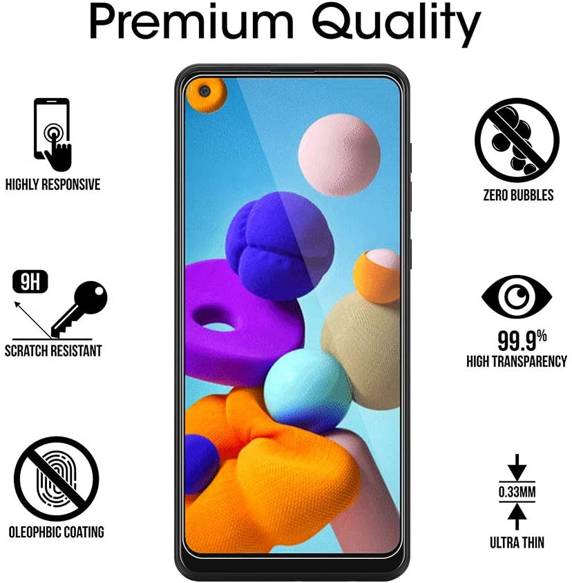 Kính cường lực điện thoại Samsung Galaxy A21S trắng trong dộ cứng 9H siêu cứng