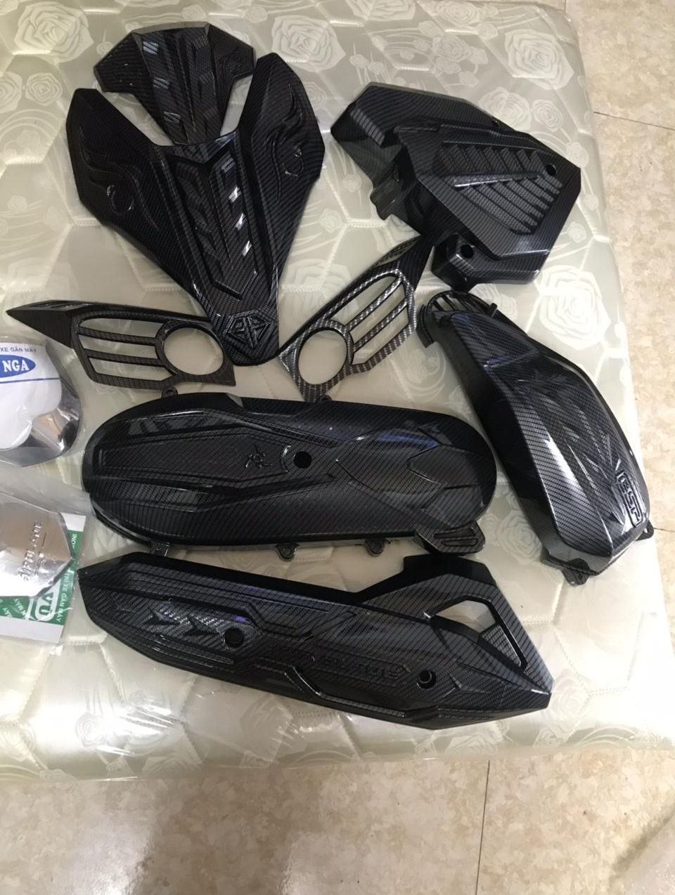 Combo 9 Món AirBlade 2016-2019 Mặt nạ lớn, mão, xi nhan trước, pô e, quạt gió, lóc máy, che pô, mỏ đuôi dè inox