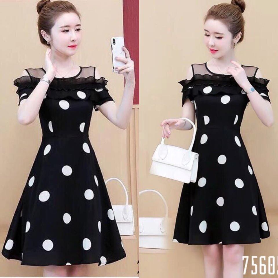 Đầm xòe lụa bi dự tiệc dễ thương