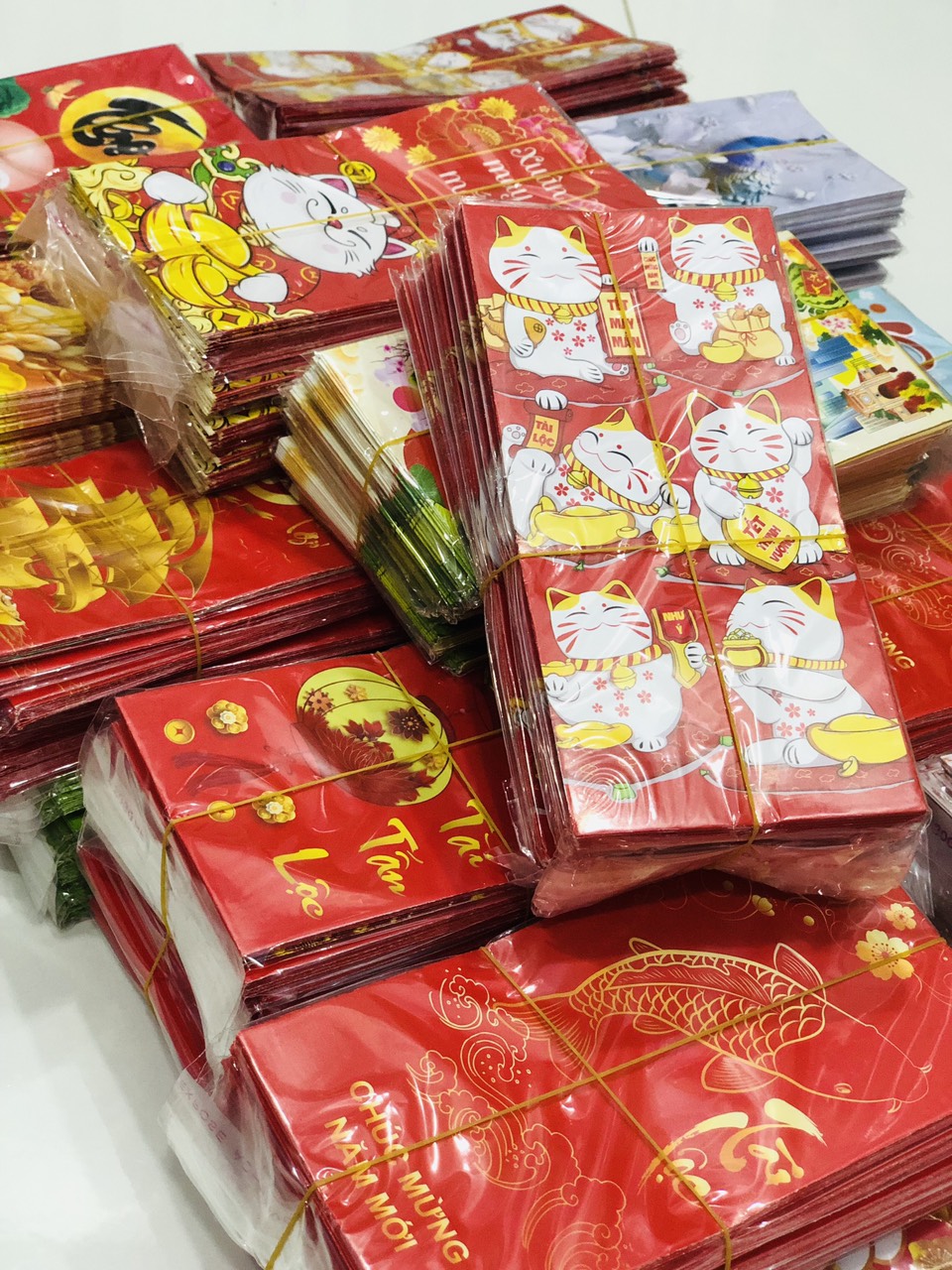 Combo 100 bao lì xì năm mới 2023 quý mão đẹp may mắn phát tài phát lộc