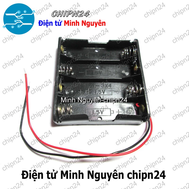 [1 cái] (C4) Hộp Đế pin 4 viên AA - HH000603